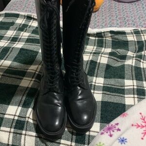 Black Lace-Up Women's Boots